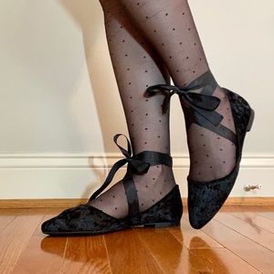 Lowry Farms Black Satin Ballet Flats
